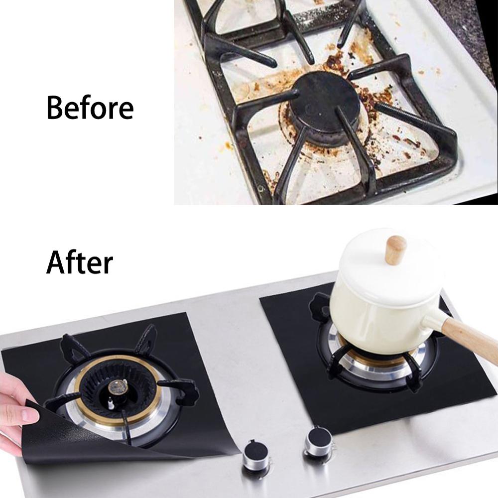 4/6/8 Pcs/Set Gasfornuis Protector Fornuis Cover Liner Schoon Mat Pad Keuken Gasfornuis Gasfornuis Protector keuken Accessoires