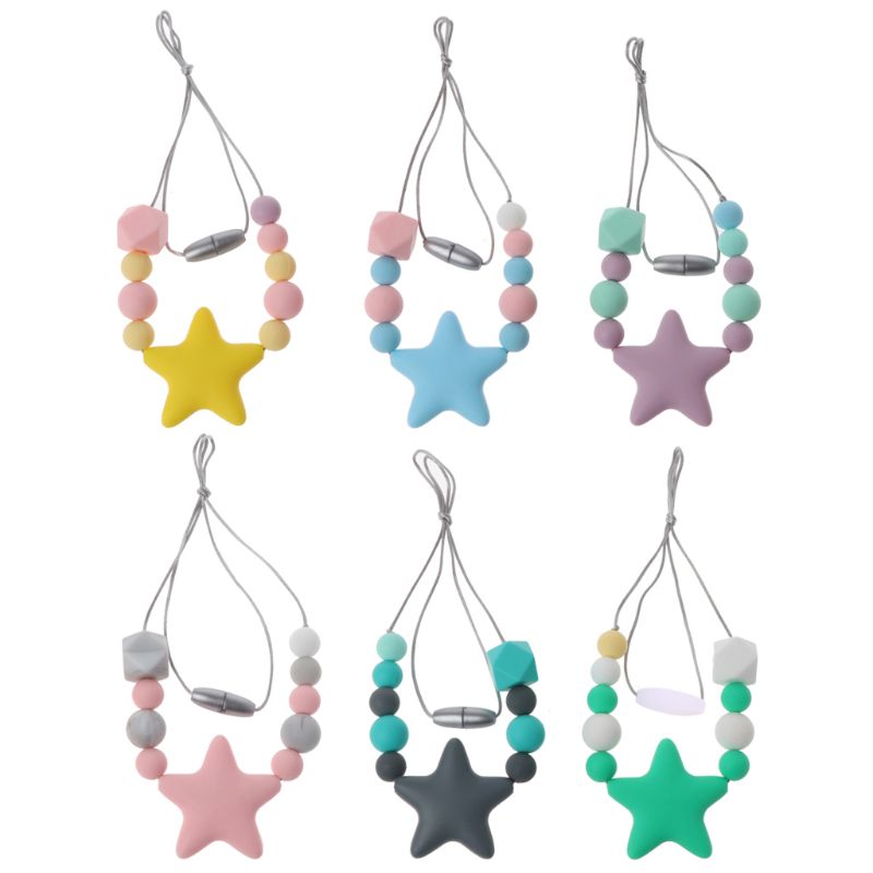 1PC Silicone collier de dentition avec des perles à mâcher pour bébé dents BPA gratuit maman soins infirmiers collier infantile jouet
