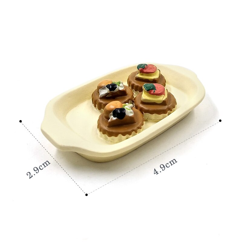 1 pc Simulatie Voedsel Koffie Cake Mini figurine Decor Fairy Garden stripfiguur standbeeld Model Hars ambachtelijke speelgoed ornamenten: Cake Tray