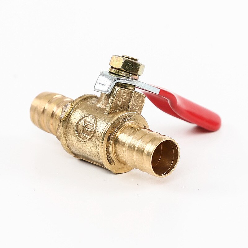 6mm-14mm Hose Barb Inline Brass Water Oil Air Gas Fuel Line Shutoff Ball Valve Pipe Fittings
