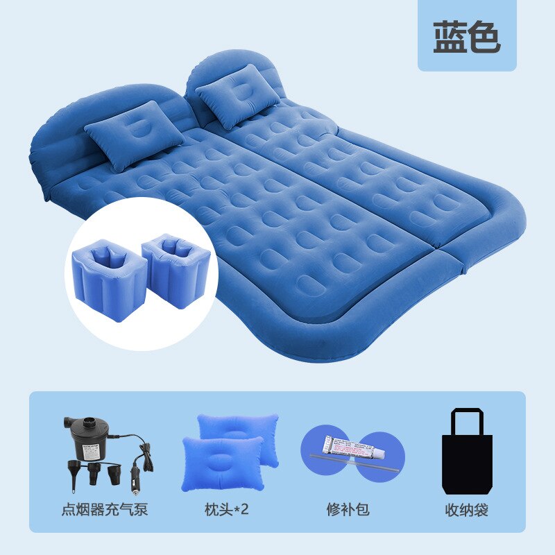 Universel SUV voiture voyage coussin de couchage voiture lit gonflable matelas d'air en plein Air Camping tapis enfant arrière échappement coussin voiture siège arrière: type2 SUV blue