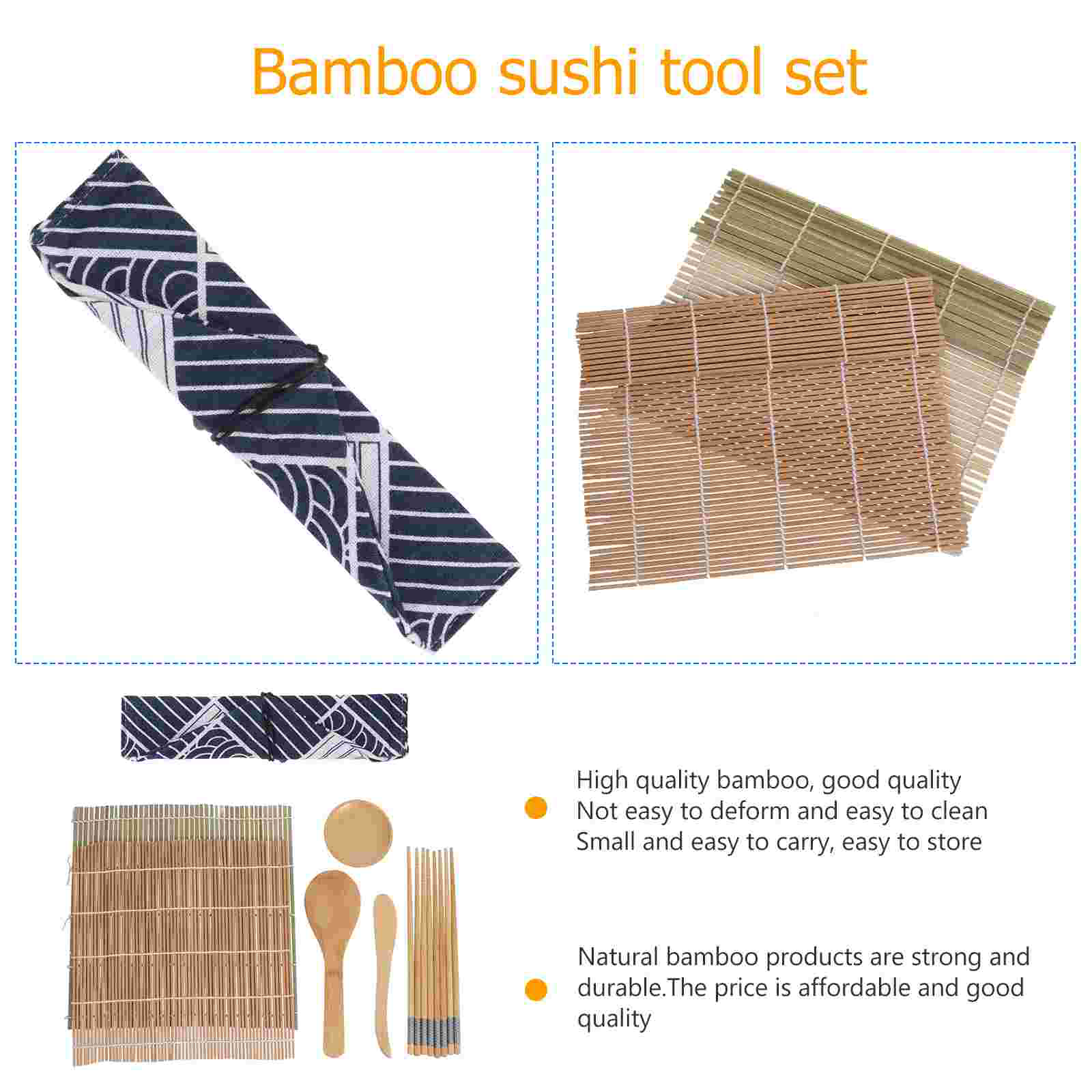 1 Set Bamboo Sushi Making Kit Practical Sushi Making Kit DIY Sushi Tools