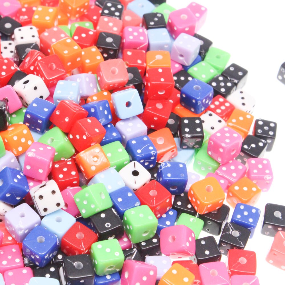 200 szt mieszane kości akrylowe odstępnik koraliki 6x6mm