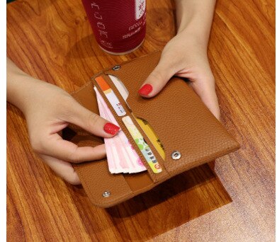 Billeteras lisas para mujer, carteras sencillas con cremallera, en negro y rojo, cartera de mano pequeña, de cuero sintético suave, barata,
