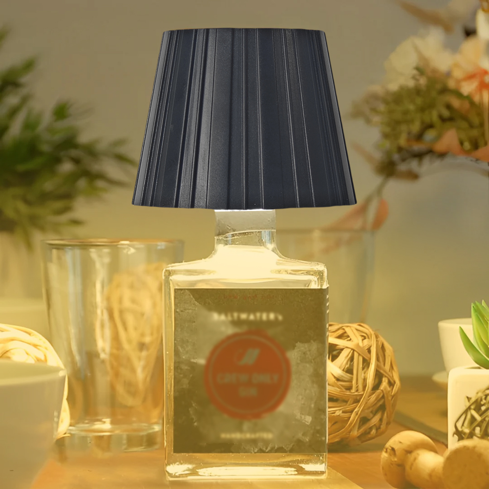 Wireless Touch Table Lamp LED Wine Bottle Light Rechargeable Stepless Dimming Night Lamp for Parties Bars Restaurant Decor