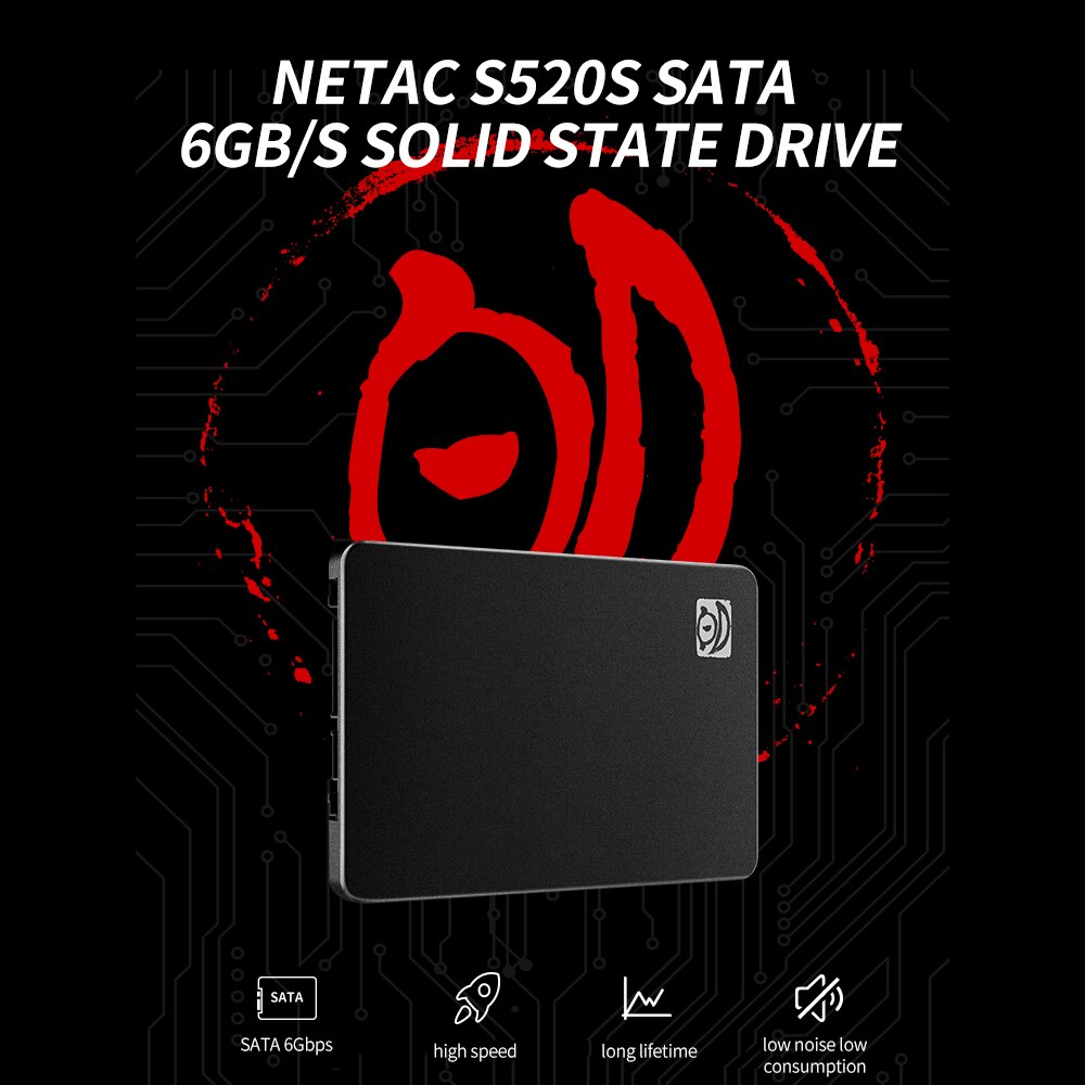 Netac s520s 512gb 256gb 128gb ssd 2.5in sata6gb/s tlc nand flash unidade de estado sólido com r/w até 550/450 mb/s ssd leve