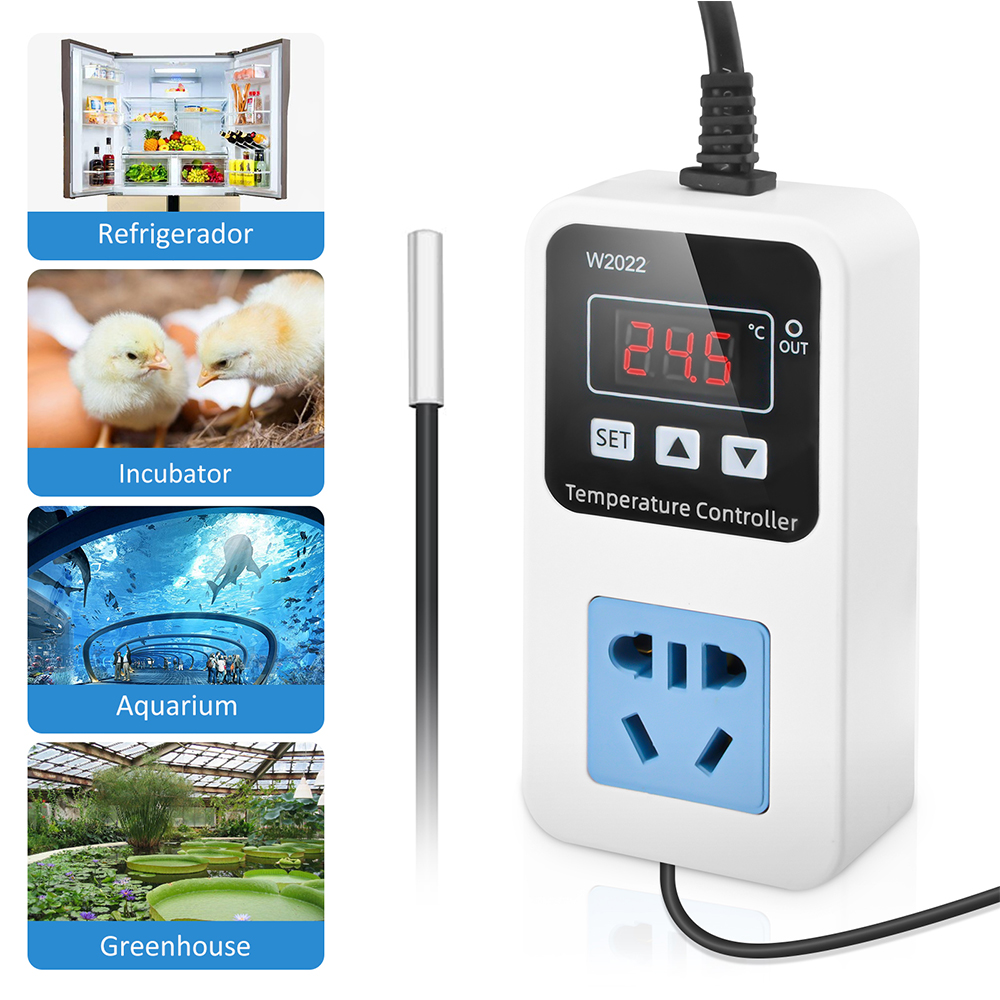 Ac110v 220v w2022 temperature controller thermostat greenhouse temperature controller with high-precision ntc sensor lcd display