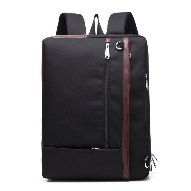 COOLBELL-mochila para ordenador portátil de 17,3 pulgadas, morral de viaje de negocios a la , de nailon, impermeable, antirrobo para estudiantes: BLACK