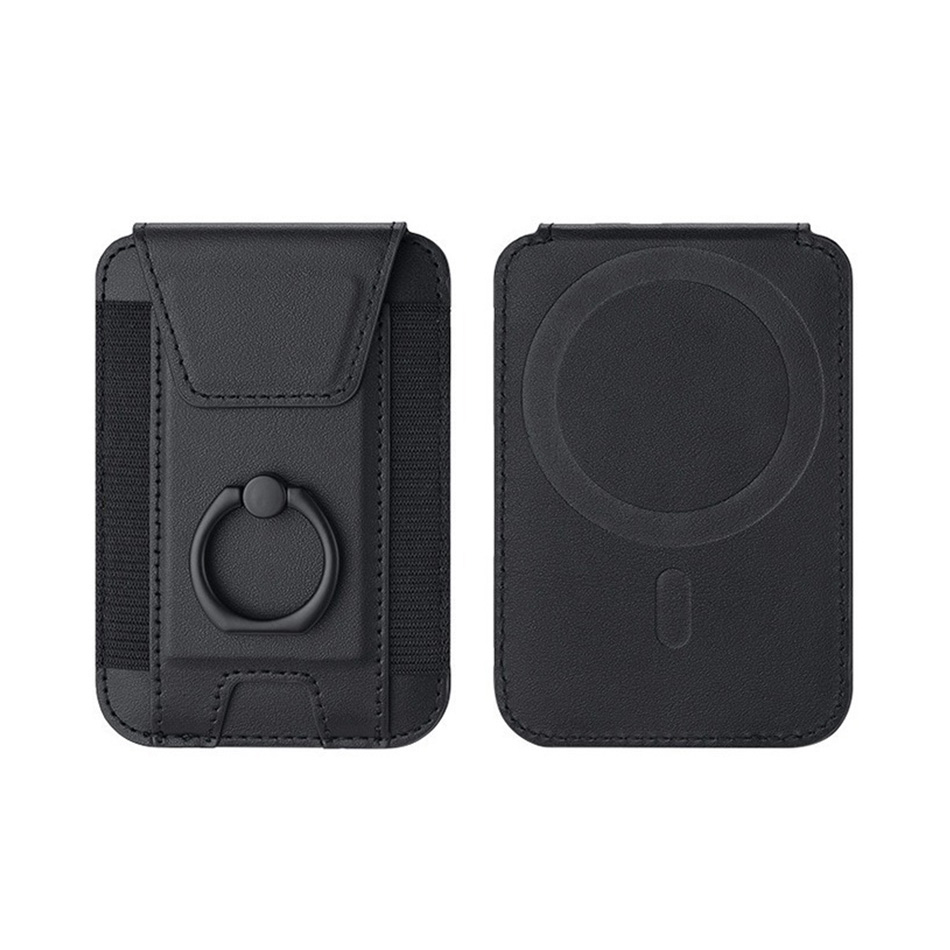Magsafe Phone Wallet Card Holder with Ring Stand Flap Cover Pu Leather Wallet Magnetic Phone Case dla Iphone 12 13 14 15 16 Pro: Default Title