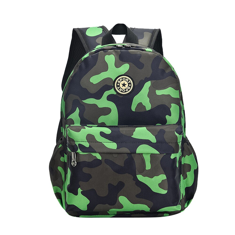 Classic Camouflage Printing Kinderen Tas Persoonlijkheid Rugzakken Schooltassen Kids Mini Schooltas Voor 1-3 Leeftijden escolar: green B