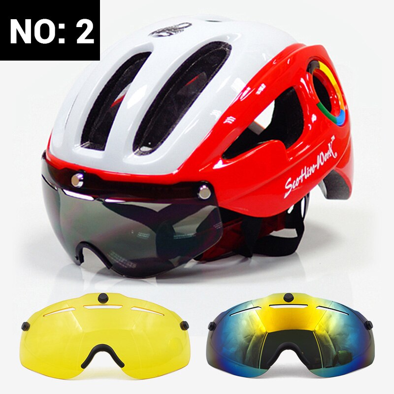 Cykelhjelm mtb mountainbike herre ultra let hjelm med linse scohiro arbejdsbriller ride casco hjelm med casco ciclismo: Farve 2.1
