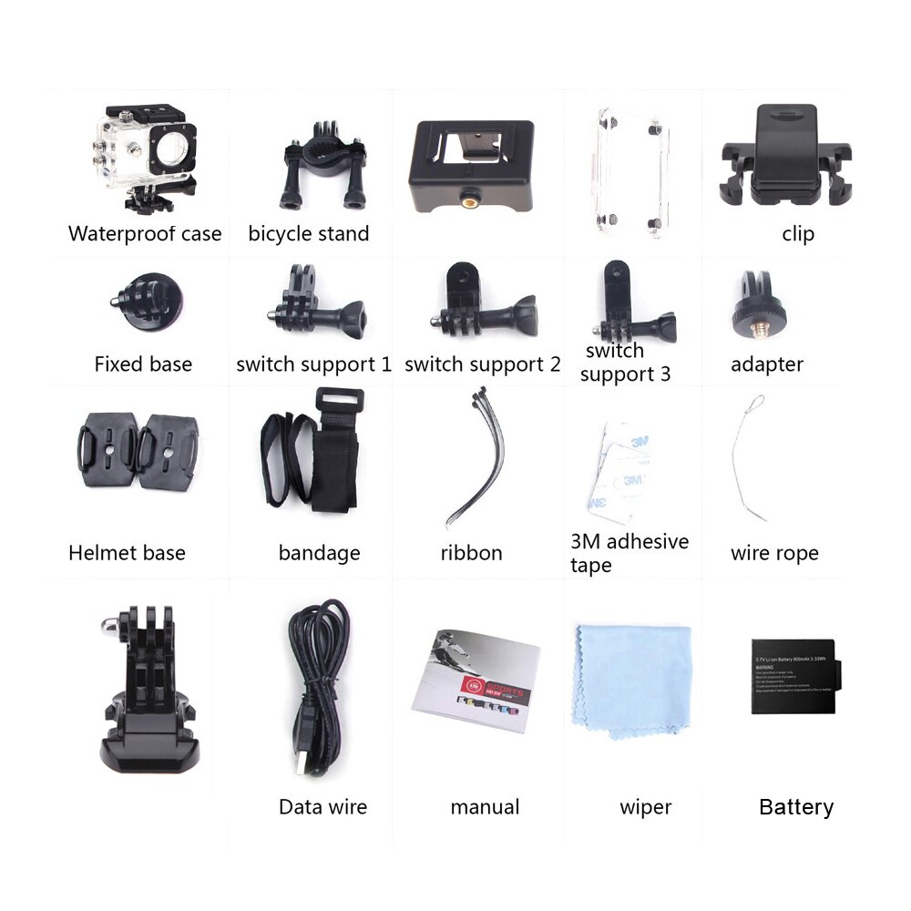 Caméra d'action sportive SJCAM SJ4000 Wifi en Full HD 1080P 12MP 170 degrés objectif grand Angle étanche Mini caméscope voiture DVR