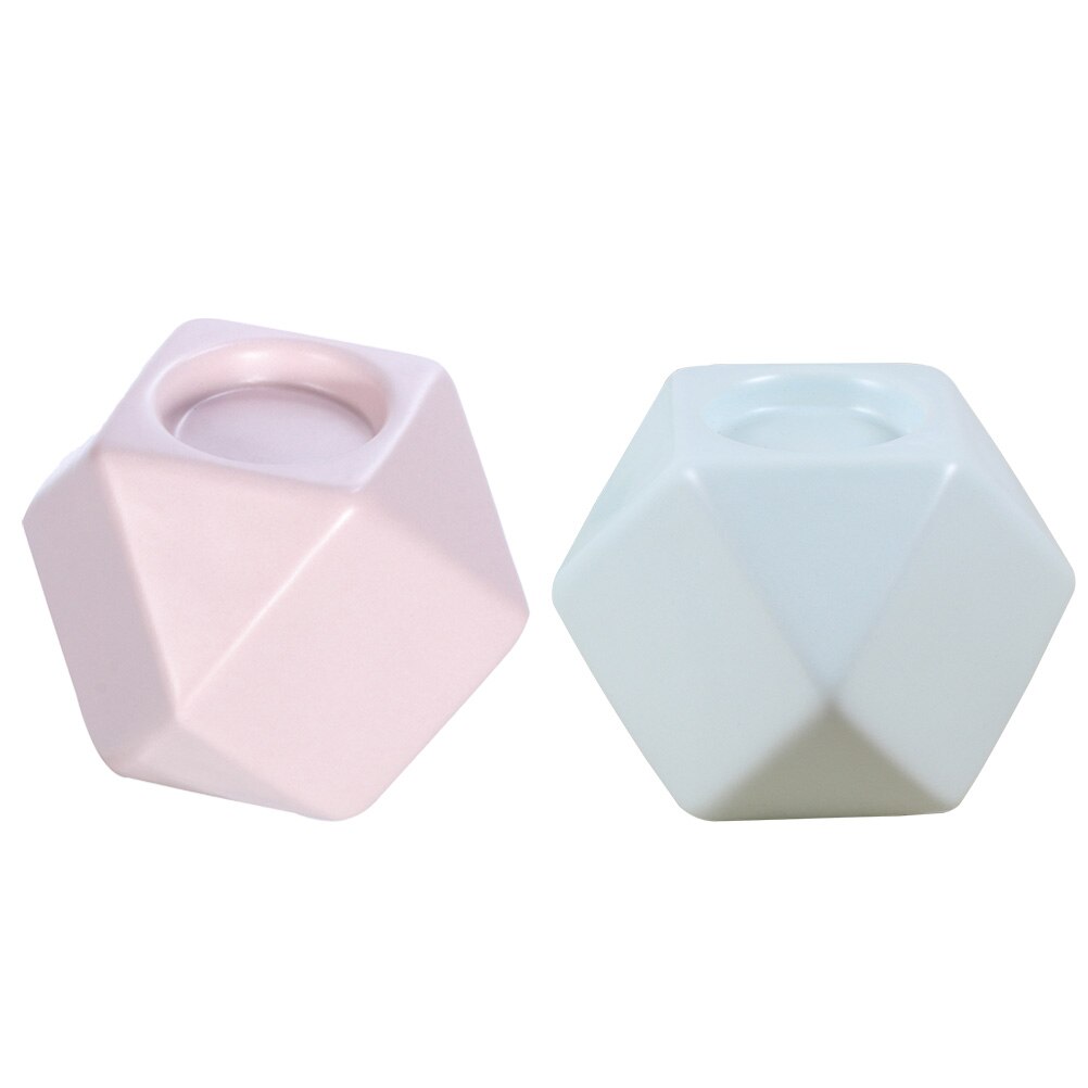 2Pcs Kandelaars Hittebestendig Duurzaam Keramiek Ornamenten Kaars Staat Kandelaar Decors Voor Kantoor Huishoudelijke Winkel