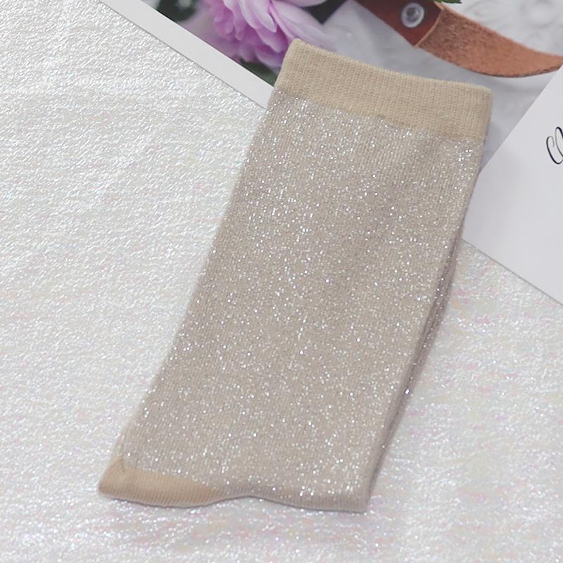 Calcetines de filigrana de para mujer, medias con purpurina, estilo coreano, color caramelo, primavera y otoño, Sexy, 3 pares: Verde