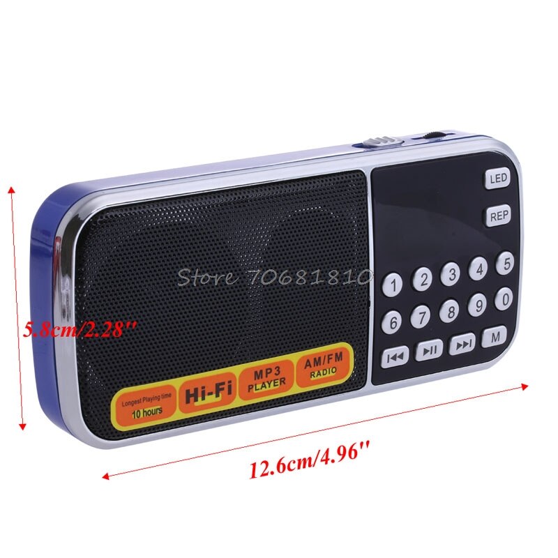Mini LCD Receiver Digital FM AM Radio Speaker USB Micro SD TF Card Mp3 Player