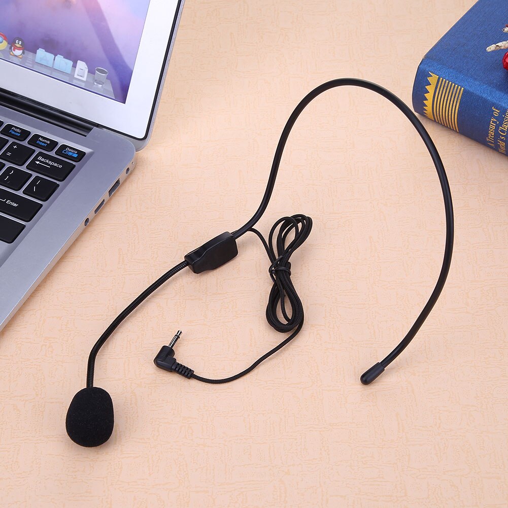 Portable 3.5mm Wired Presentation Amplifier Speaker Microphone Headset Radio Mic for connecting voice amplifier or PC microphone