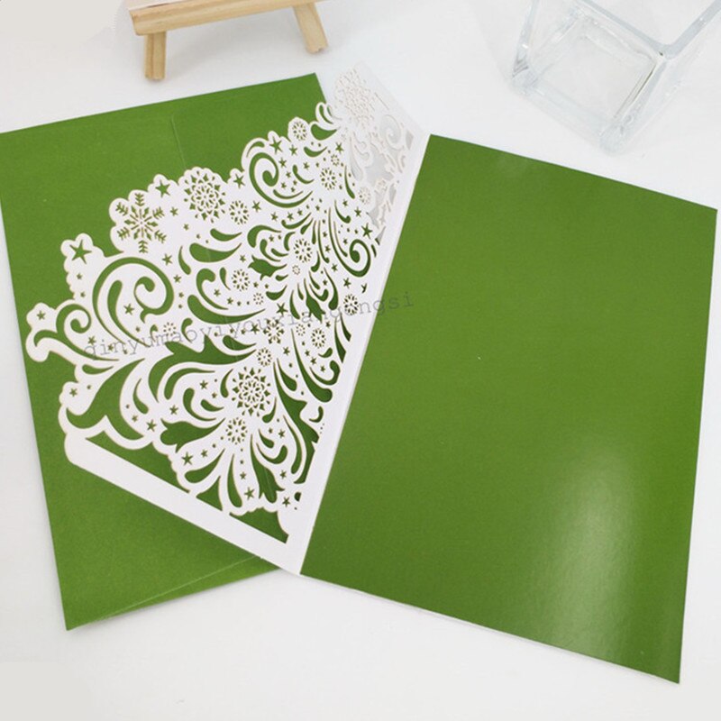 10Pcs Wedding Party Invitation Card Romantic Decorative Cards Carved Pattern Wedding Invitations Party Supply 6z SH830-10