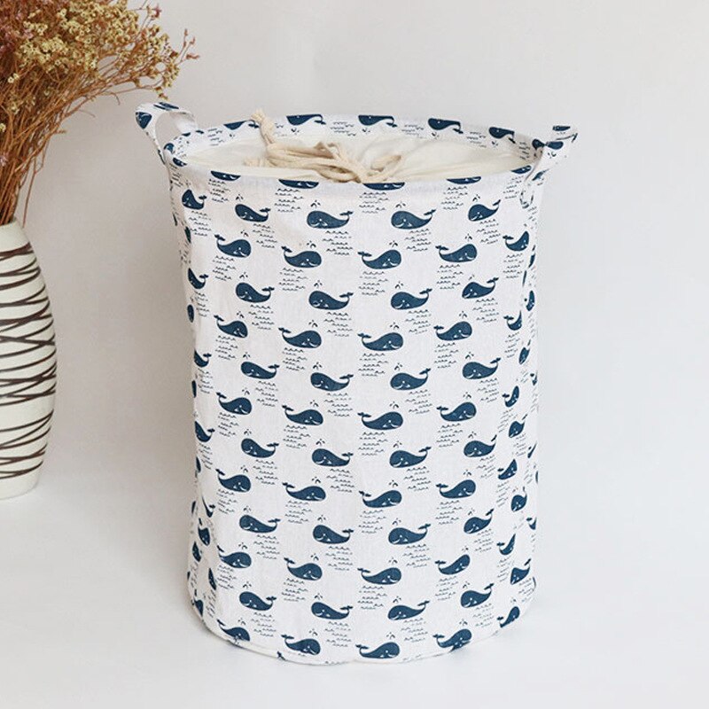 Waterproof Fabric Laundry Hamper Collapsible, Thickened Canvas Dirty Clothes Hampers for Bedroom, Kids Room Storage: F