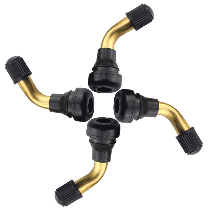 4Pcs Tyre Valves Stem Right Angle Snap-in Rubber 90 Degree Brass for Electric Scooter and Xiaomi M365 Electric Scooter