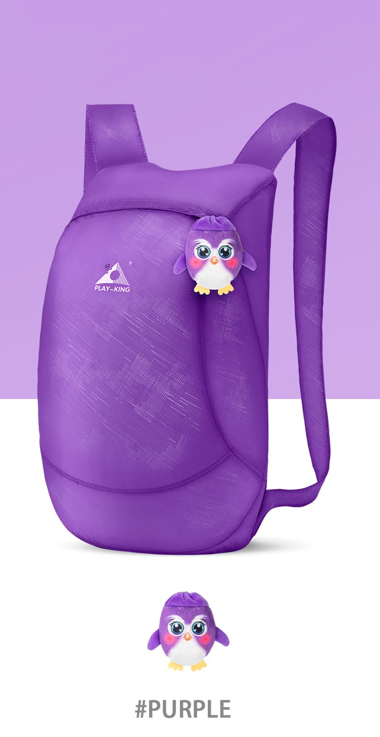 PLAYKING-mochila plegable de nailon ligero para mujer, bolsa pequeña de viaje, impermeable, para ir de compras o de la escuela: Lavanda