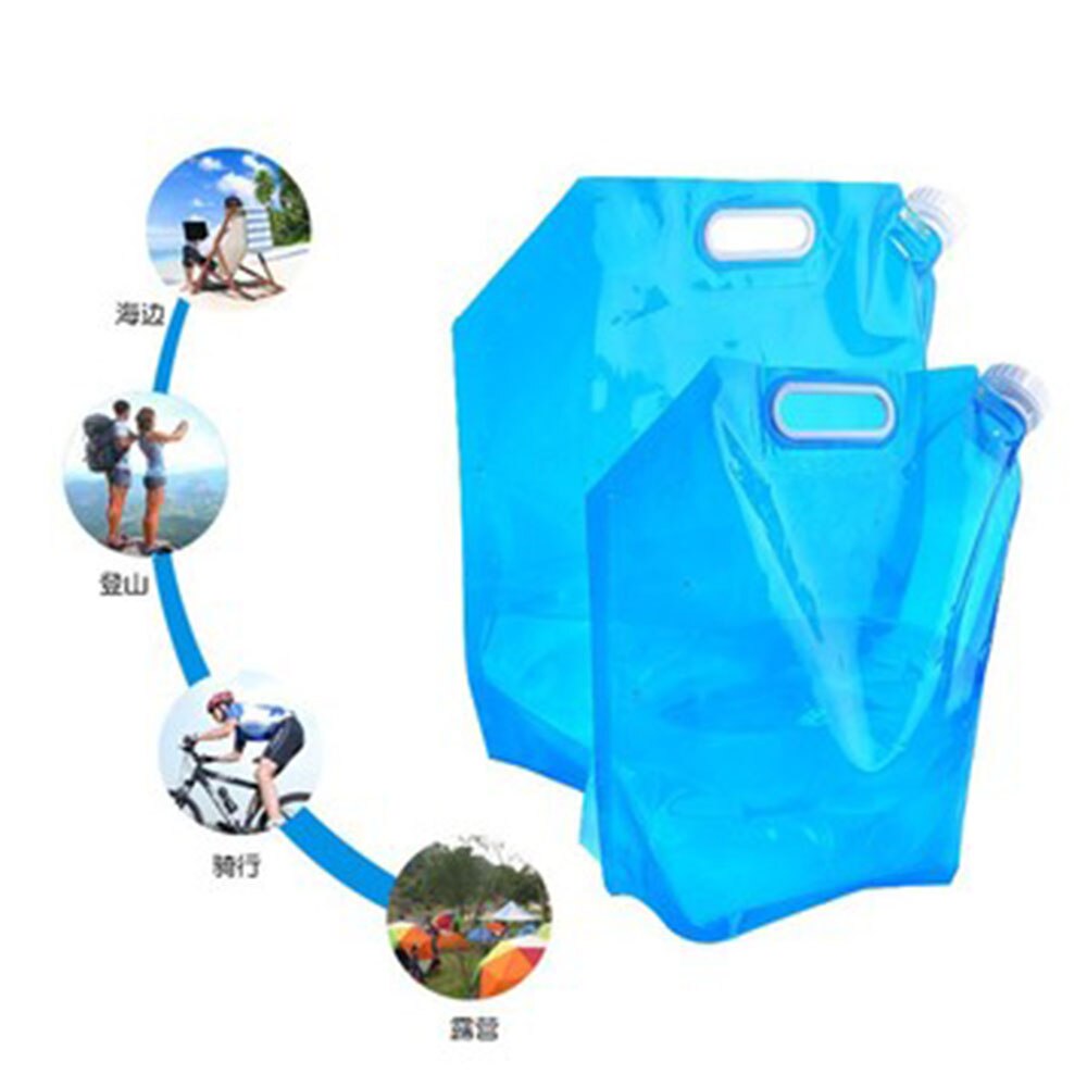 Draagbare 5L PE Waterzak Vouwen Water Opslag Lifting Tas Voor Camping Wandelen Survival Outdoor Reizen Accessoires