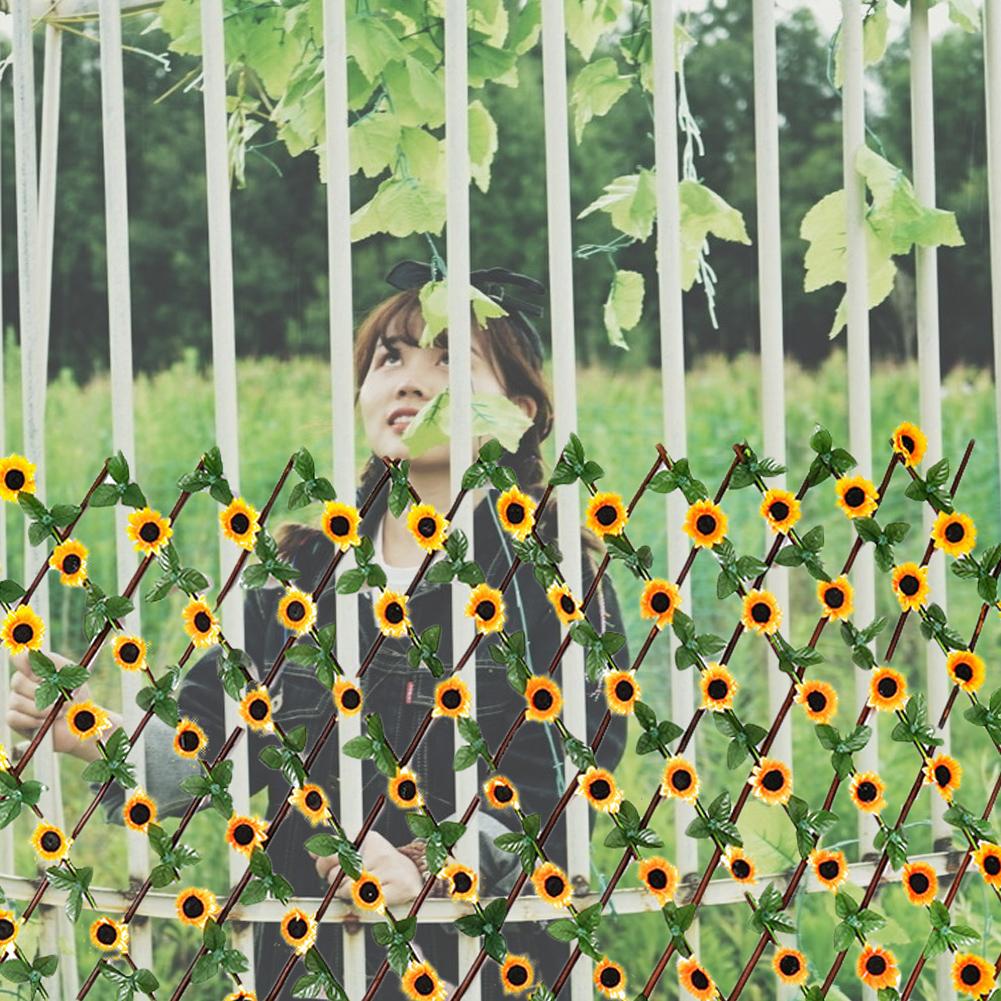 Keinotekoiset kukat lehdet teleskooppinen aita parveke aita yksityisyys näyttö puutarha kodin seinä sisustus häät tausta puutarha aita