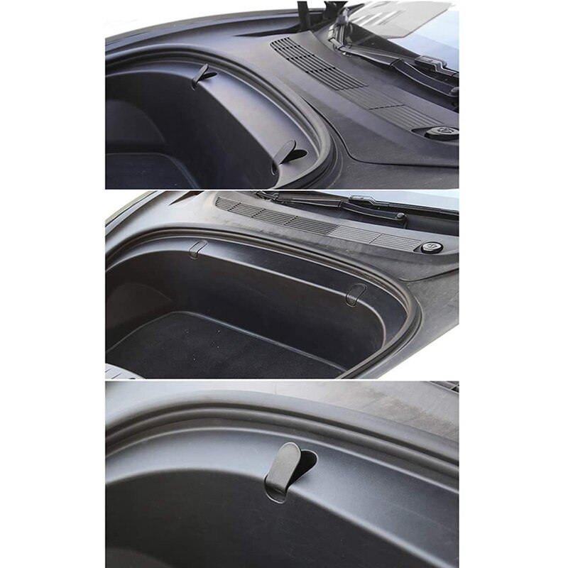 Krokar clip bolt covers främre bagagerumsväska lastkrokar lock passar för tesla modell 3 ( svart)