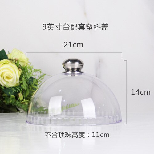 Soporte de cerámica blanca para pasteles y herramientas de cobertura de plástico, herramientas de pastel de bodas, molde para Fondant para decoración de pasteles, suministros para mesa de postres Pops: 9 inches lid