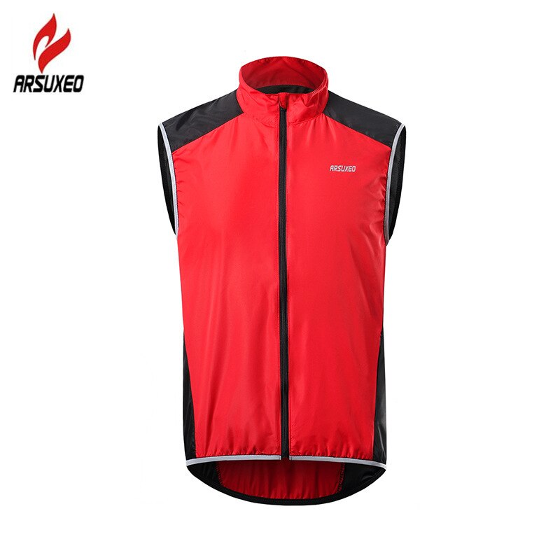 Arsuxeo reflekterende cykelvest herre vindtæt åndbar cykling vindvest cykel road mountainbike mtb downhill vindjakke