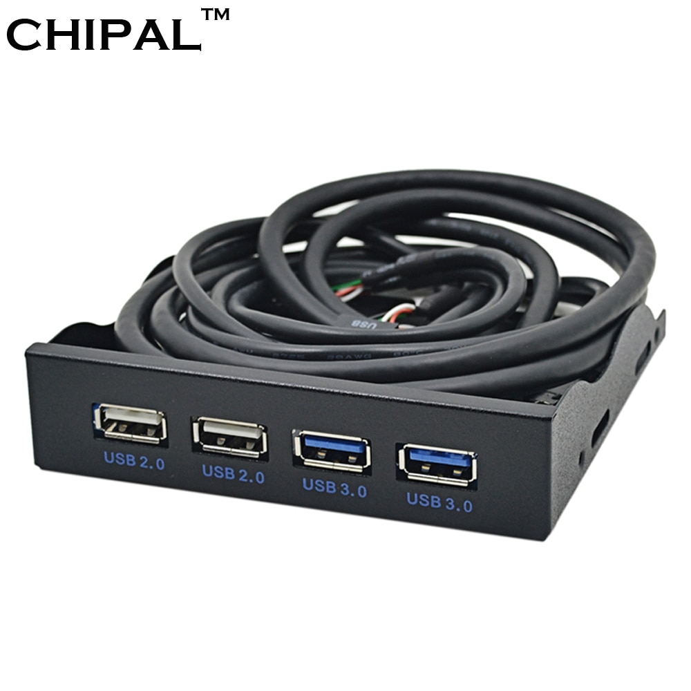 Chipal 4 Poorten Usb 2.0 Usb 3.0 Voorpaneel Hub USB3.0 Splitter Interne Combo Bracket Adapter Voor Pc Desktop 3.5 inch Floppy Bay