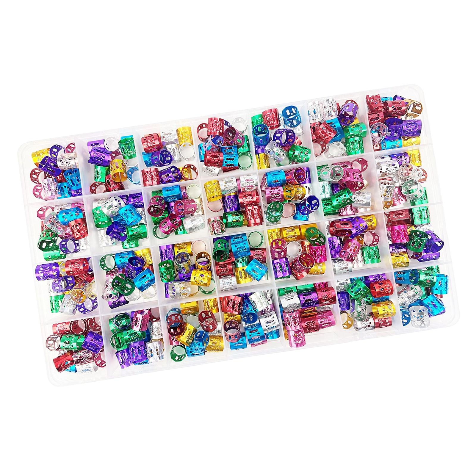 400Pcs Hair Dreadlock Beads Metal Cuffs Hair Coil for Hair Decorations Clips Girls