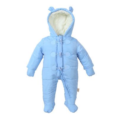 2022 Geboren Baby Kleding Verdikte Jongens Jumpers Pak Zuigeling Winter Kleding 100% Katoen Warmte Baby Meisje Jurk Hoodie kids: Blue / 6m