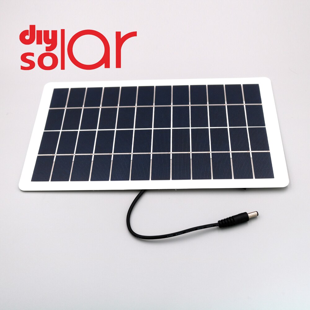 Panel Solar de 12V, 6V de CC, 5W, 7,5 W, DC5.5 x 2,1, cargador de batería, regulador de voltaje, Banco de energía, célula Solar para exteriores, 18650, 3,7, 7,4 y 12,6 V
