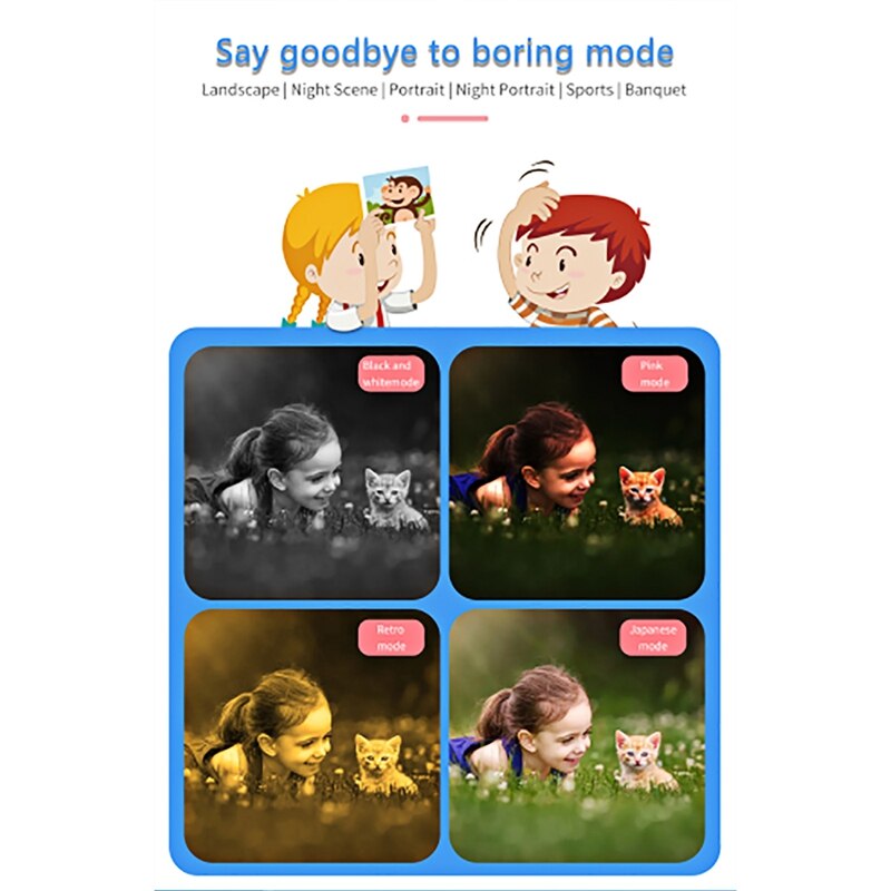 Doppel Schuss freundlicher Foto Kamera mit Karikatur Schutzhülle Digital Kamera Lustige Elektronische Spielzeug freundlicher Geburtstag