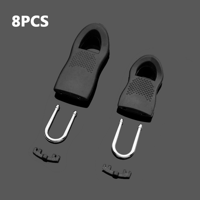 Étiquettes de rechange à fermeture éclair pour vêtements, fixation à glissière noire pour sac de voyage, valise, vêtements, tente, sac à dos, outils de couture: Black Mixed 8pcs