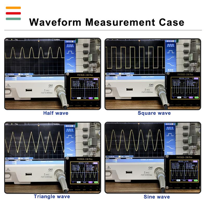 FNIRSI 138pro Digital Handheld Pocket Oscilloscope Portable 200KHz Analog Bandwidth PWM Square Waves Oscilloscope