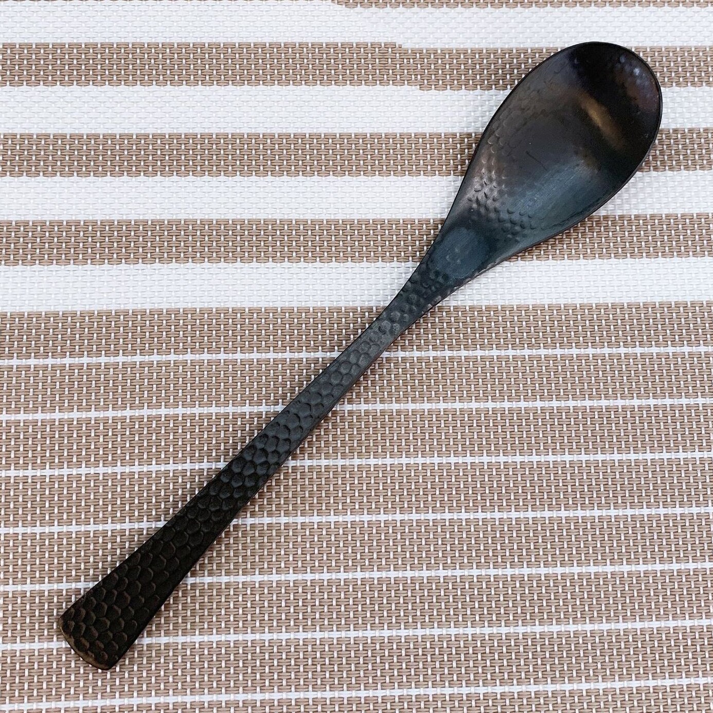 Volledige Gehamerd Zwart Servies 304 Rvs Luxe Bestek Set Steak Mes Theelepels Vorken Voor Thuis Keukengerei: Table Spoon