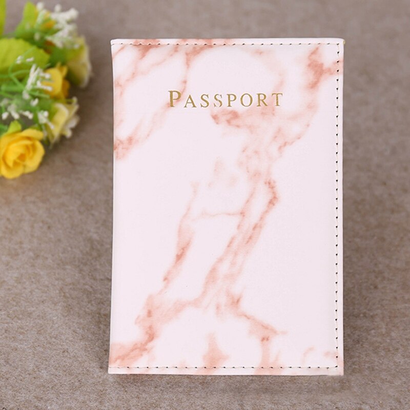 1 PC Marbled Printed Passport Cover Travel Passport Holder Protector Cover PU Leather Travel ID Card Holder Bag