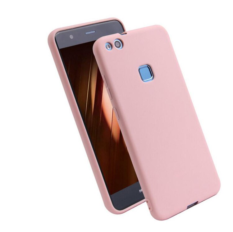 Huawei P10 Lite Silicone Soft Tpu Cover Case Voor Huawei P10lite Crystal Clear En Matte Candy Effen Kleuren Cover Terug case: Huawei P10 lite / Pink