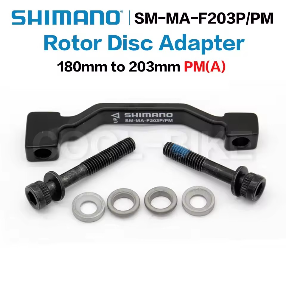 SHIMANO Originele Schijfrem Adapter PM EEN Pijler Schijfrem Beugel Voor 180mm 203mm Rotor RT86 RT81 RT56 F180P/P2 F203P/PM: Black