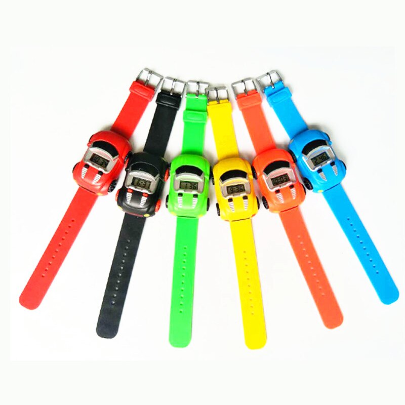 Reloj con pantalla LED para niños, juguete desmontable de coche de dibujos animados, pulsera Digital de de Navidad para niños y niñas