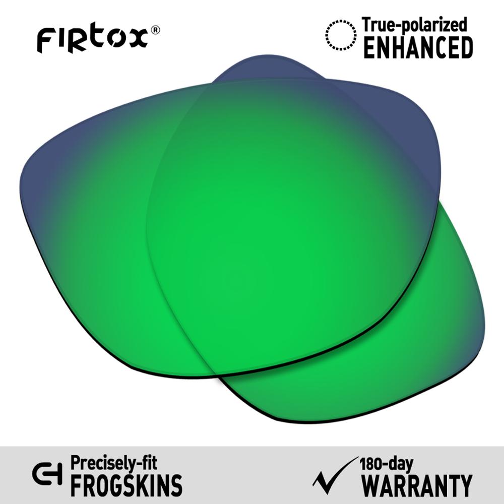Firtox true  uv400 polariserade linser ersättning för-oakley frogskins  oo9013 solglasögon (endast kompatibel lins) - flera färger: Grönpolariserad