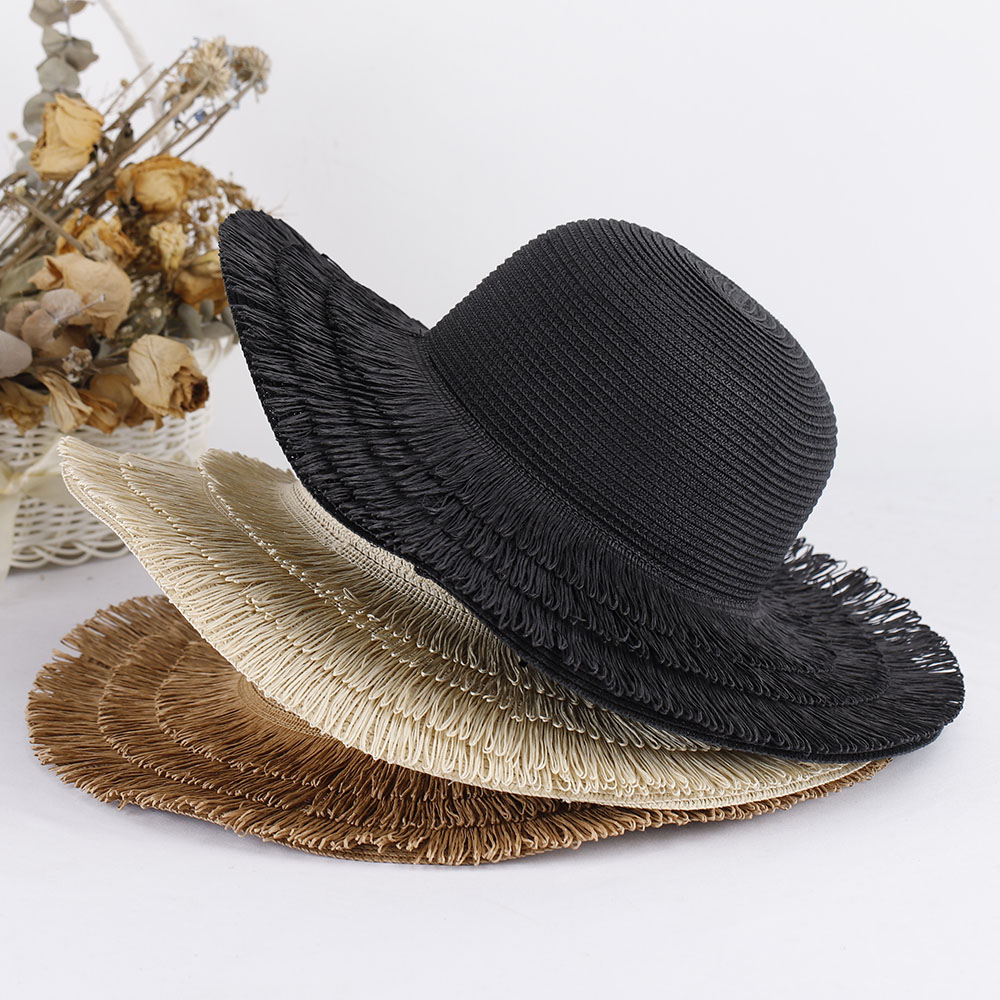 2023 Hoeden Voor Dames Brede Golfmuts Strohoed Dameshoeden Voor De Zon Dameshoed Zomerhoedje Kwastje Hoedtas Pak Zonneklep