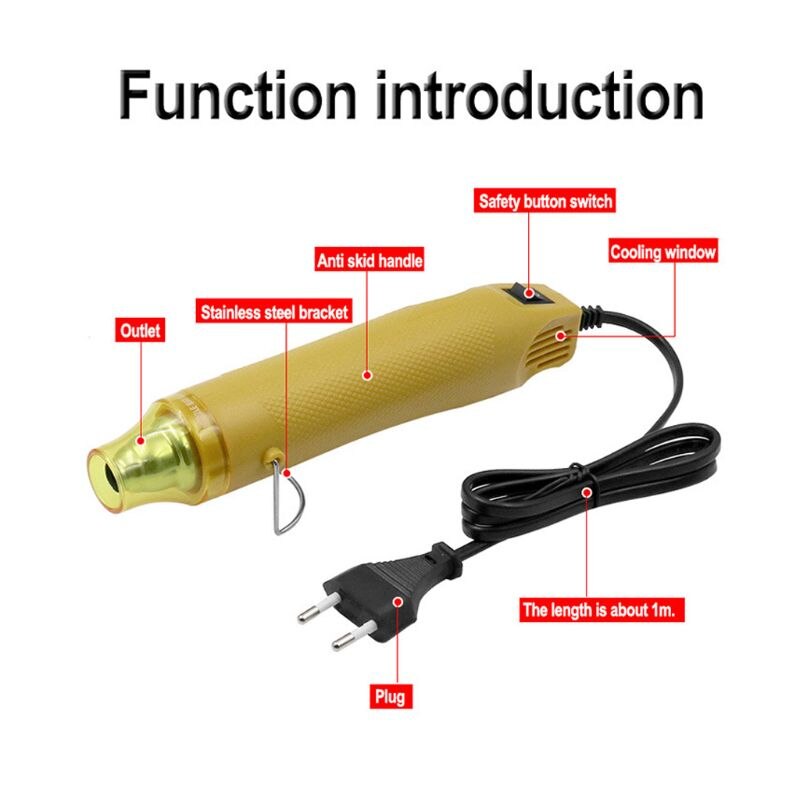 110v 220v diy elektriska värmepistoler luftpistoler verktyg 300w temperaturkrympsäte elektrisk luftpistol/värmepistol