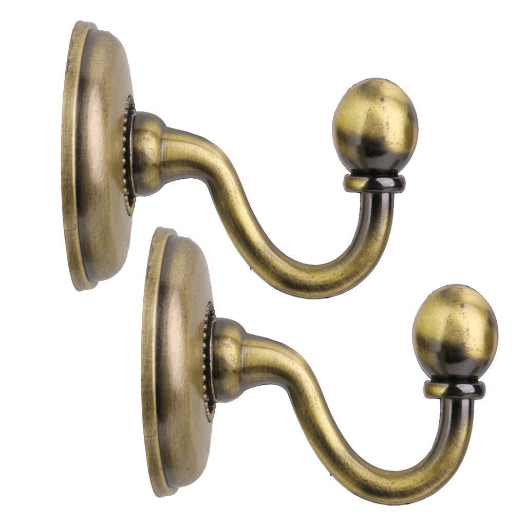 2x Metal Curtain Holdback hooks Wall Tie Back Hook Hanger Holder exquisite decoration forja de puerta hierro