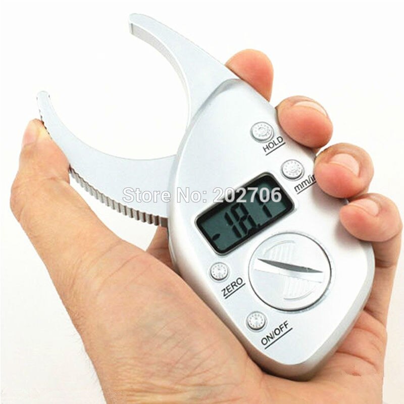 5pcs/lot! Factory outlet Digital LCD Body Fat Caliper Skin Fold caliper fat Measurement Thickness 50mm 2inch Range