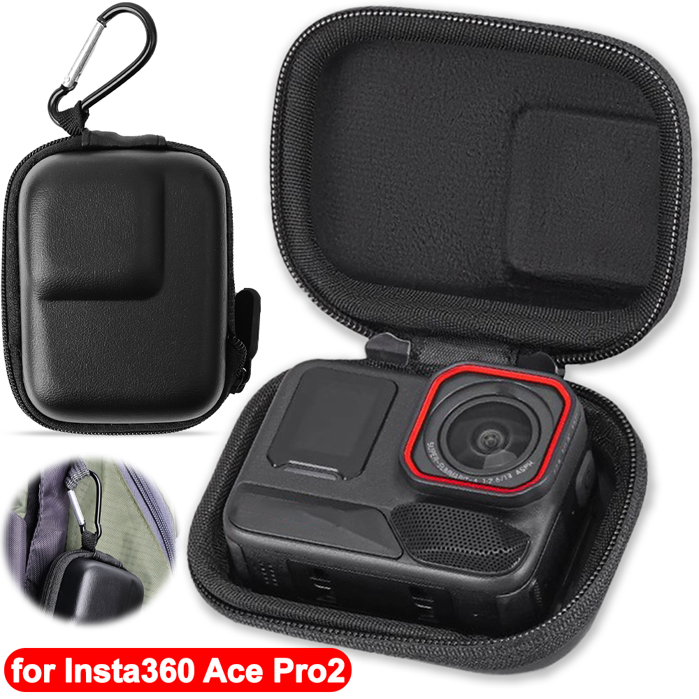 Mini futerał do przenoszenia do Insta360 Ace Pro2 torby na aparat podróżne etui do przechowywania z karabińczykiem odporne na zarysowania ochraniacze do Insta360