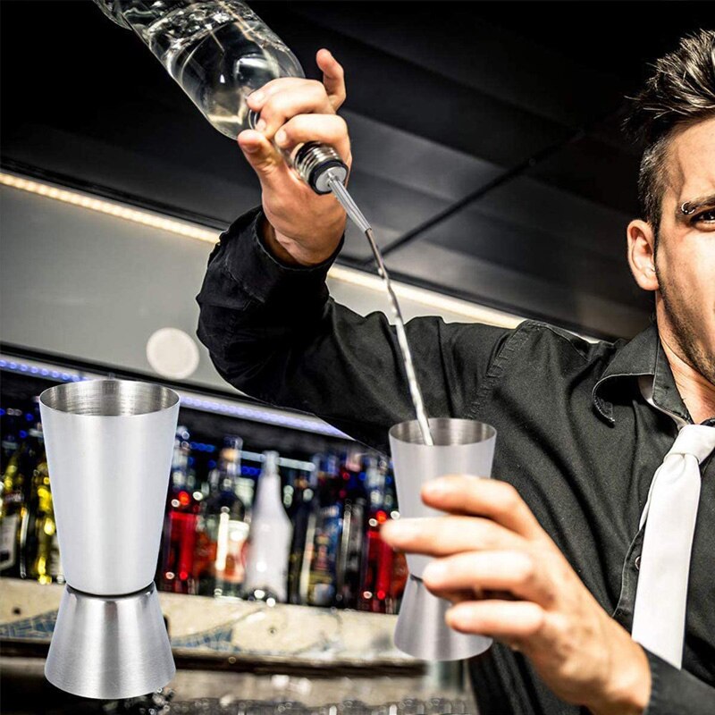 25/50Ml Rvs Cocktail Shaker Dubbele Kop Meet Cup Restaurant Speciale Cocktail Glas Maatregel Jigger Keuken gadgets