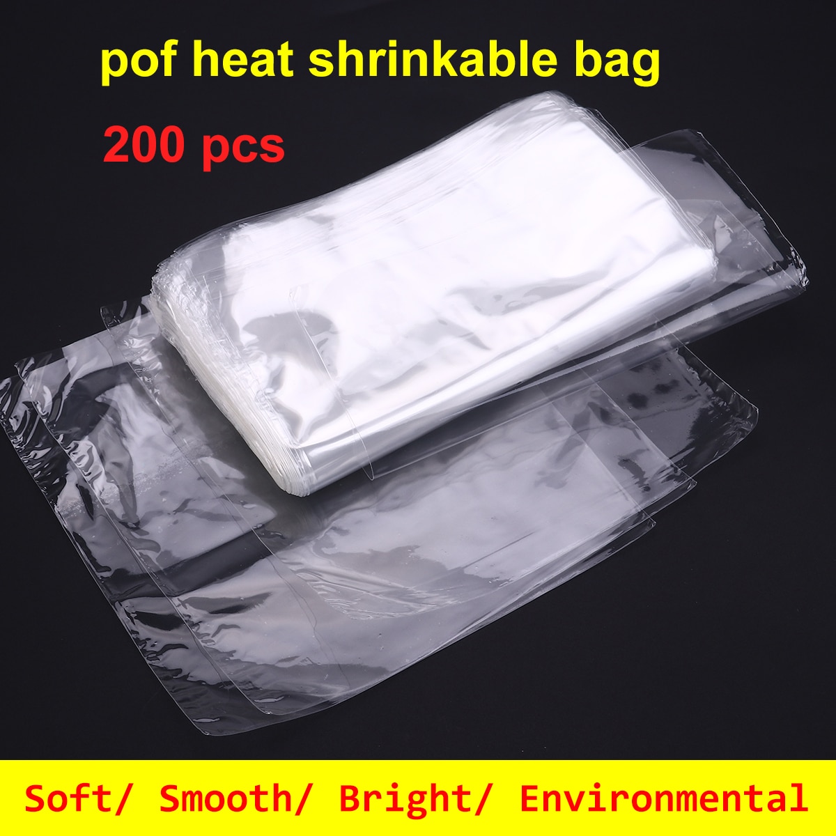 Bolsas de envoltura termorretráctil para jabón, bolsas impermeables de 6x6 pulgadas para jabones, bombas de baño y manualidades DIY, envoltura de película transparente suave, cosmética, 200 Uds.