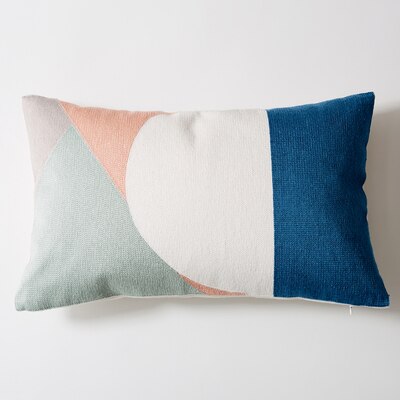 DUNXDECO Kussenhoes Taille Decoratieve Kussensloop Abstracte Artistieke Eenvoudige Geometrische Katoenen Draad Borduurwerk Beddengoed Coussin: A